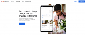Aanmeldpagina van Google Mijn Bedrijf.
