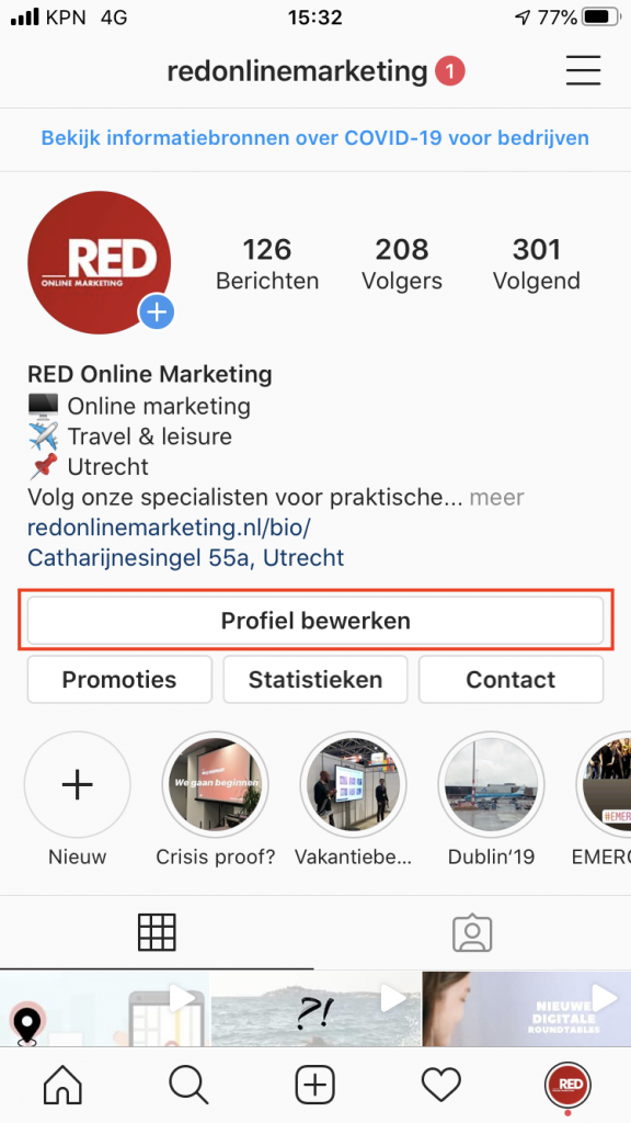 Instagram koppelen aan facebook