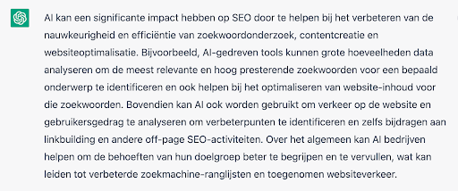 AI invloed op SEO