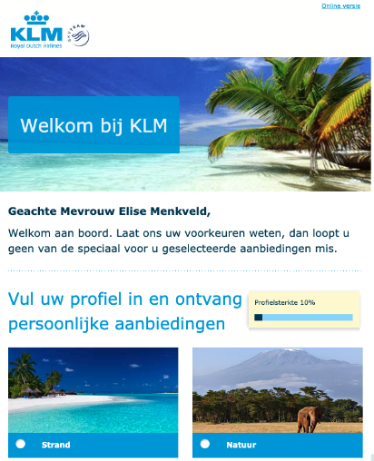 voorbeeld KLM e-mail