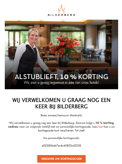 Voorbeeld napret e-mail campagne
