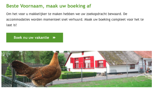 Voorbeeld e-mailcampagne boekingstraat