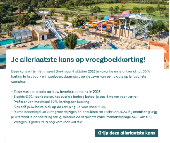 Voorbeeld e-mail vroegboek campagne